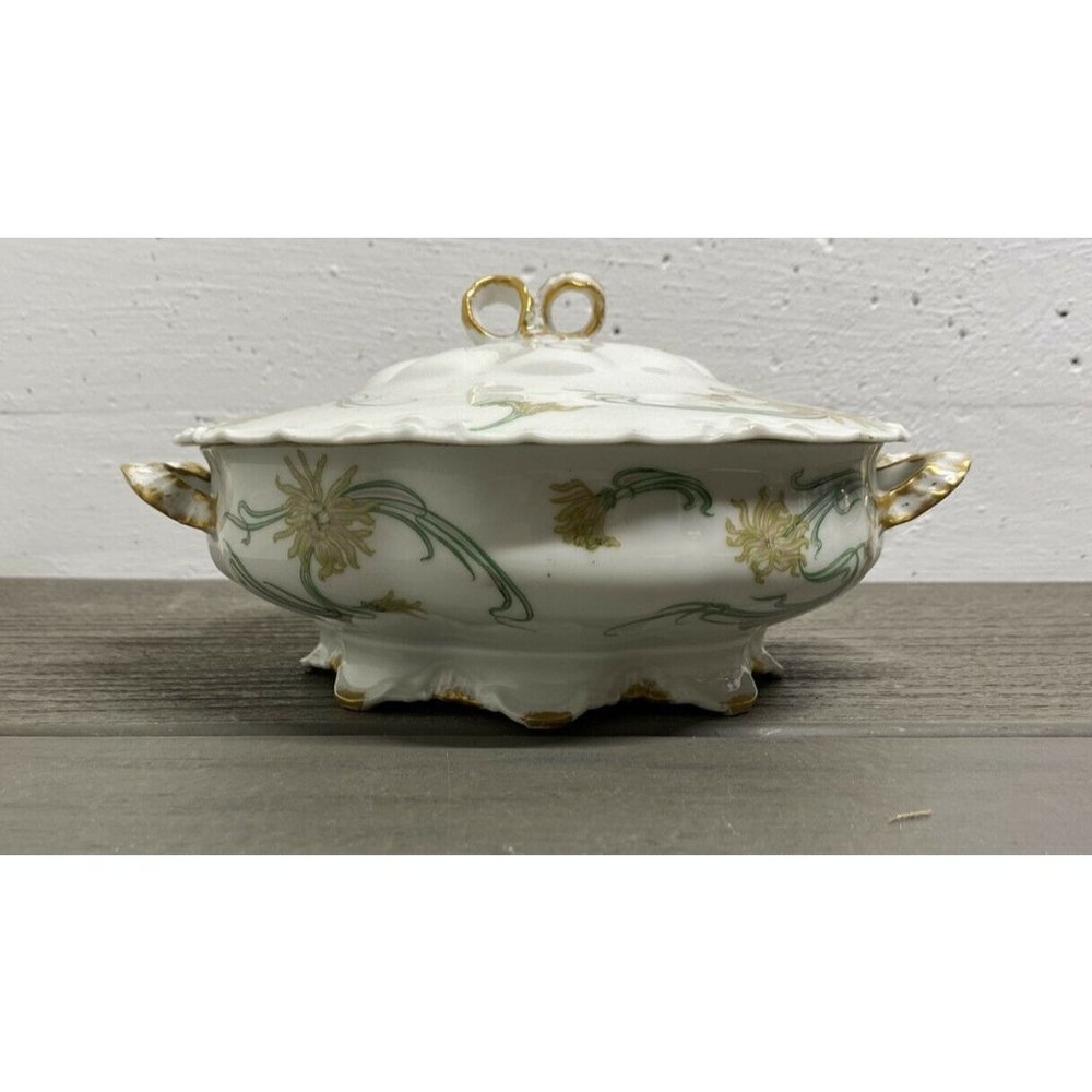 Vtg Haviland Limoges France Round Covered Vegetable Bowl Schleiger 492g Fuji Mum